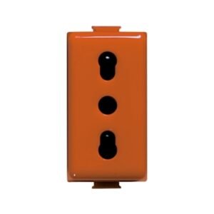 Tomacorriente bipaso 10/16A 250V 1 módulo naranja MatixGo