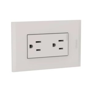 Tomacorriente duplex 2x15A+T 250V arena placa arena MODUS STYLE